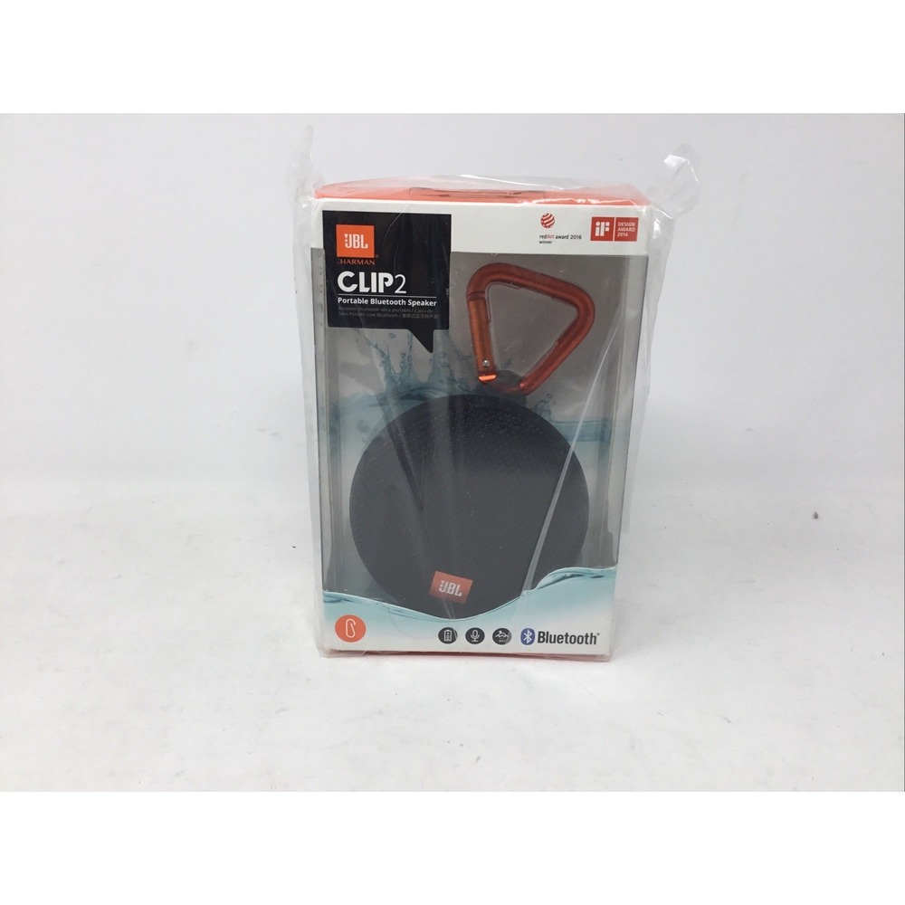 New JBL CLIP 2 Waterproof Portable Bluetooth Speaker Black New In Box